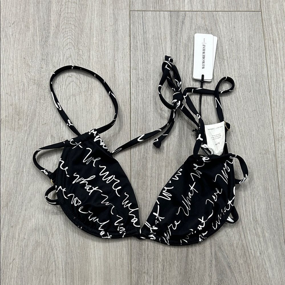 NWT WeWoreWhat Ruched Underwire Too in Logo Scribble Size Small